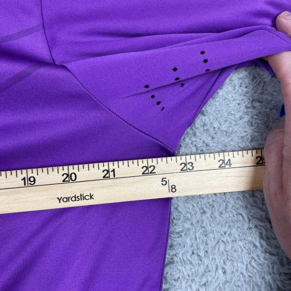 Adidas Puremotion Golf Polo Mens Medium Purple Graphic Short Sleeve Performance